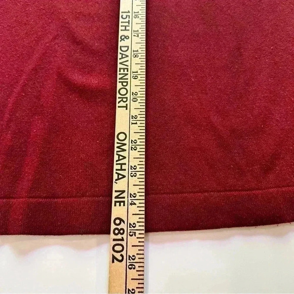 Banana Republic Sweater Mens Large Red Silk Cashmere Quarter Zip Lightweight - Picture 9 of 11